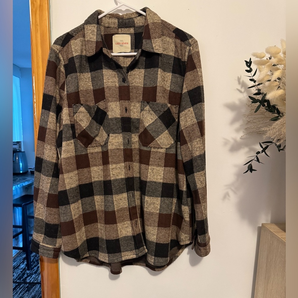 Casual Plaid Button Down Shirt for Men